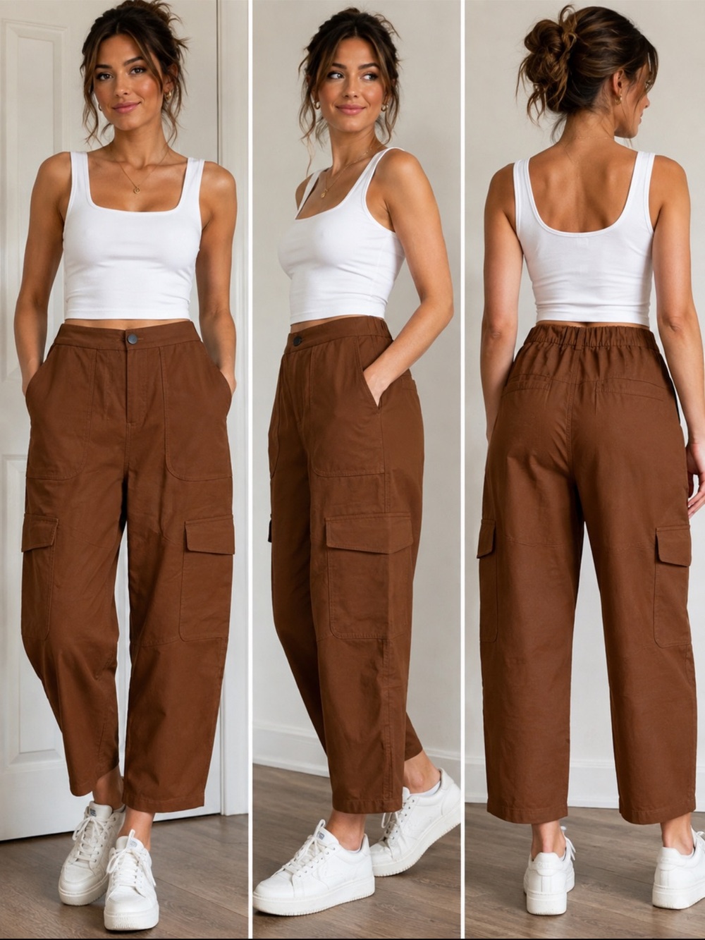 lululemon athletica Brown Wide-Leg Cargo Pants